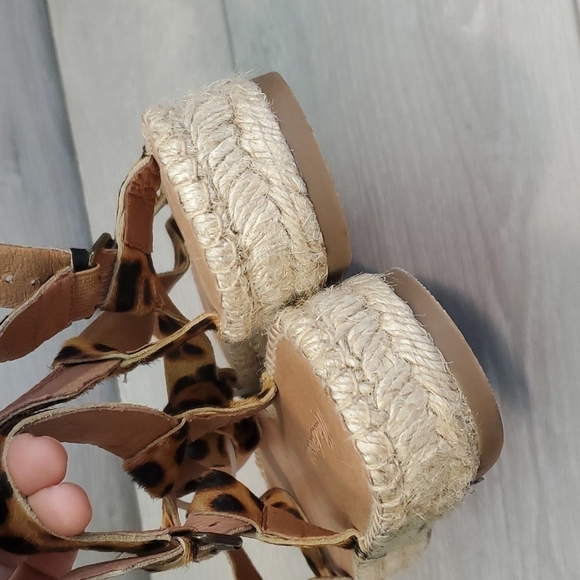 NEW Madewell The Malia Espadrille Leopard Calf Hair Sandals shoes sz 10M - Picture 9 of 16